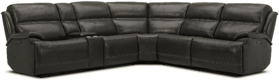 Liberty Furniture Bentley 6-Piece Leather Sectional in Graphite Gray