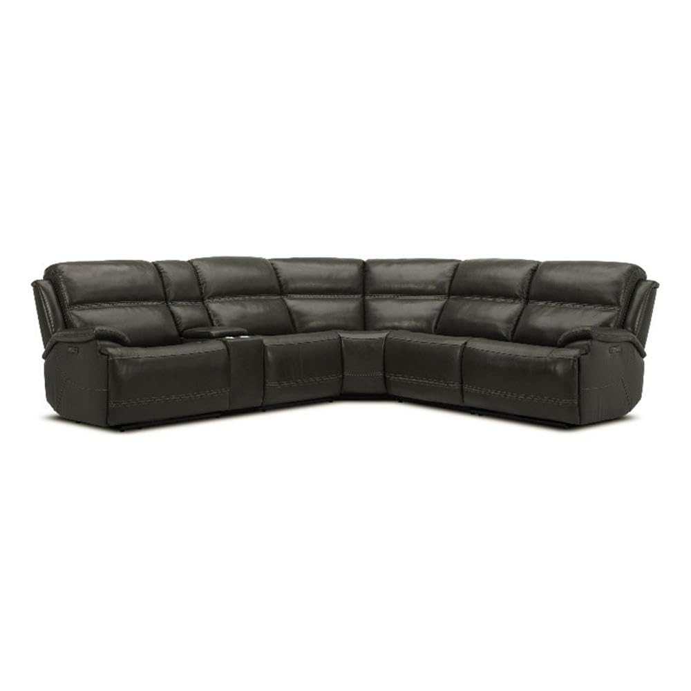 Liberty Furniture Bentley 6-Piece Leather Sectional in Graphite Gray