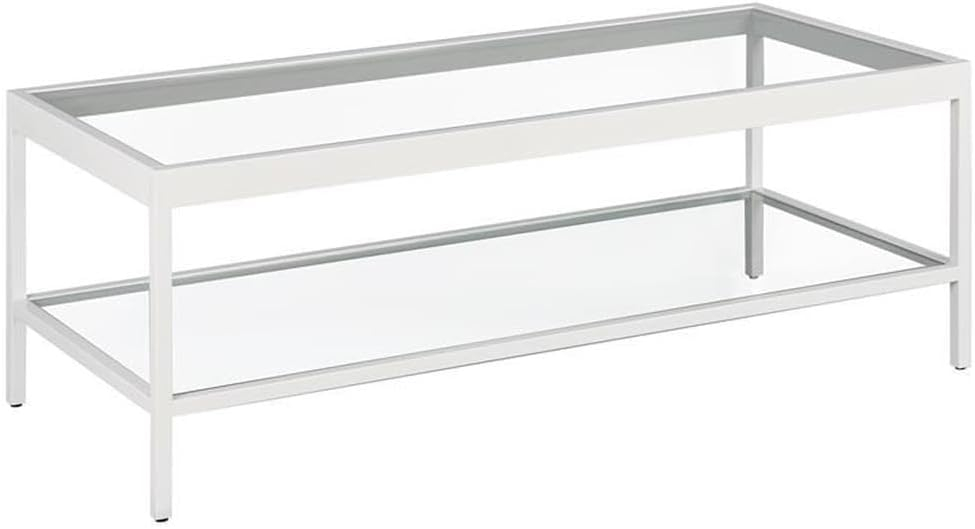 Evelyn&Zoe Alexis 45" Wide Rectangular Coffee Table, White