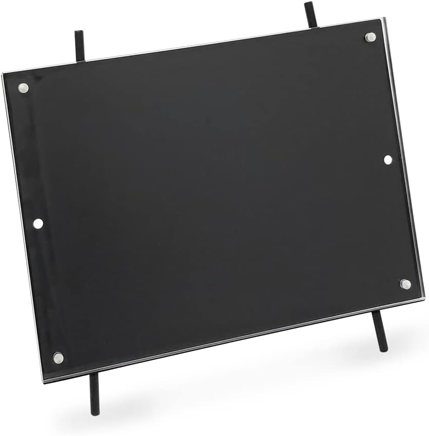 Isaac Jacobs 5x7 Black Magnetic Acrylic Metal Easel Frame (5x7 Horizontal) (Black)