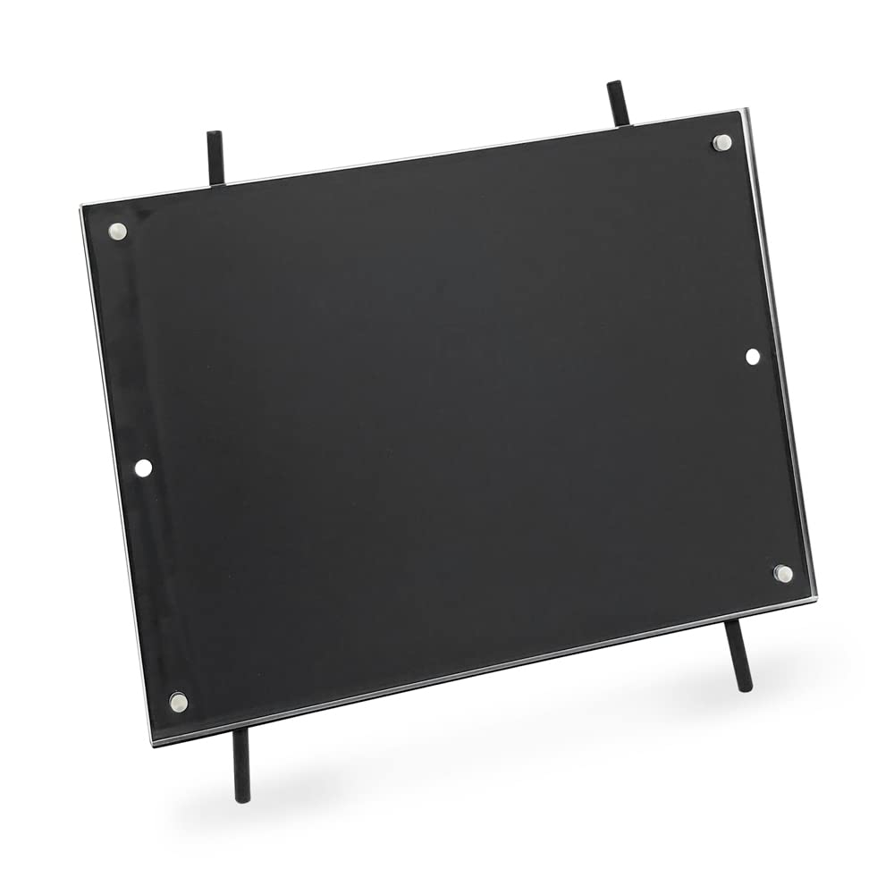 Isaac Jacobs 5x7 Black Magnetic Acrylic Metal Easel Frame (5x7 Horizontal) (Black)