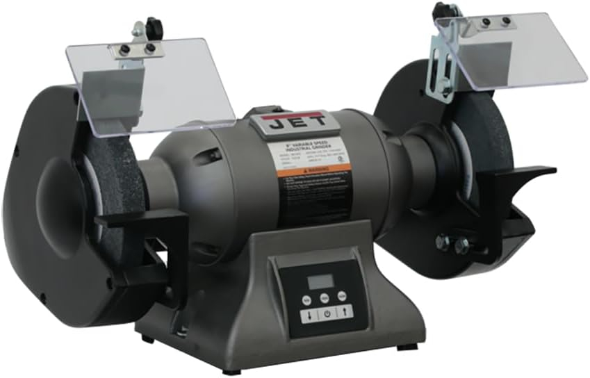 JET 8-Inch Variable Speed Industrial Bench Grinder with Casted Body