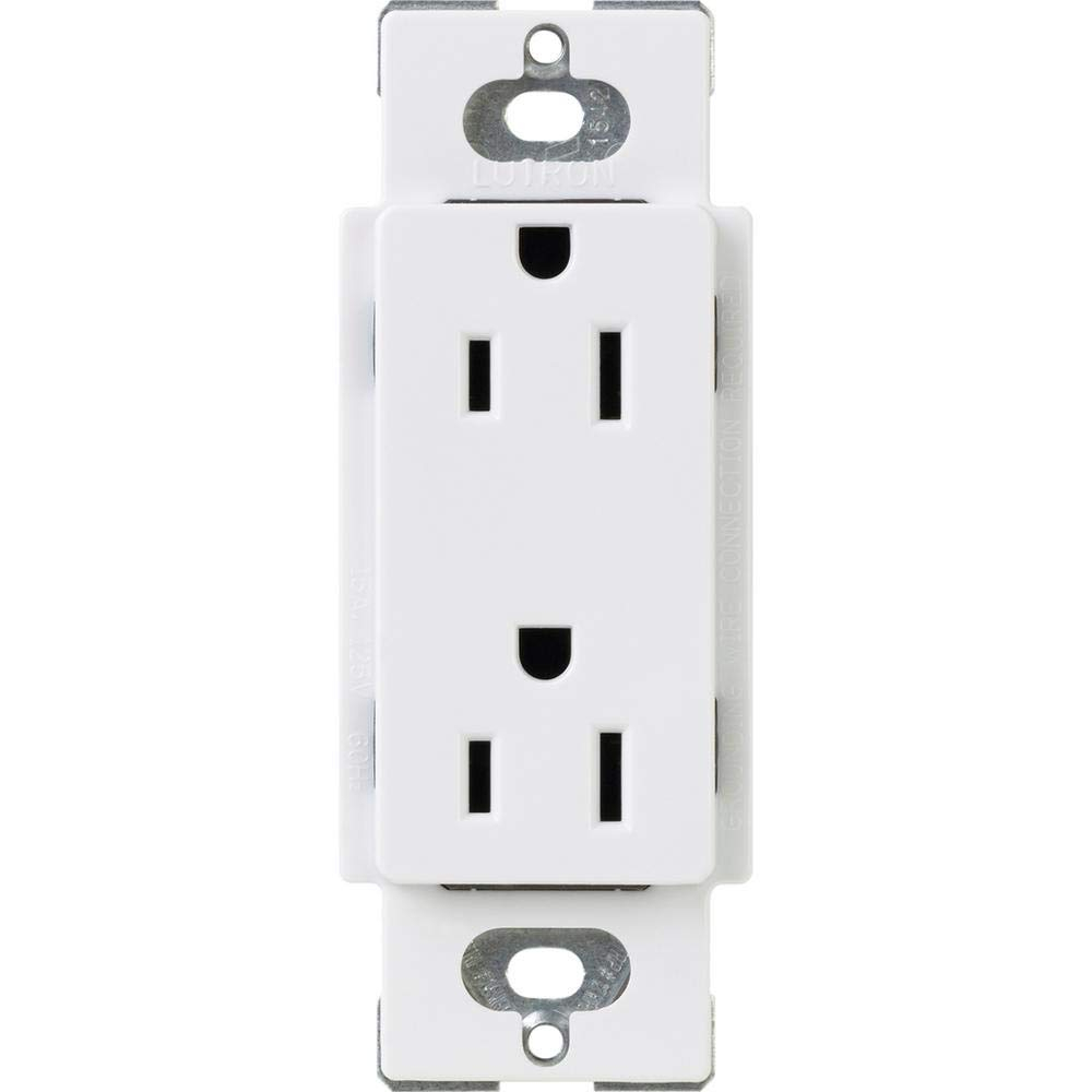 White Tamper Resistant Duplex Electrical Outlet