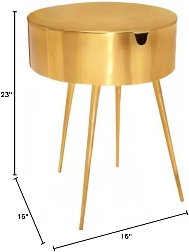 Meridian Furniture Bali Gold Metal Nightstand