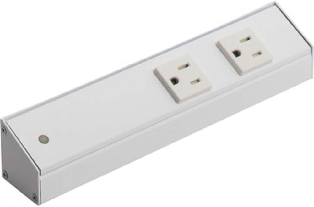 White 36" Angled Power Strip with 4 Receptacles