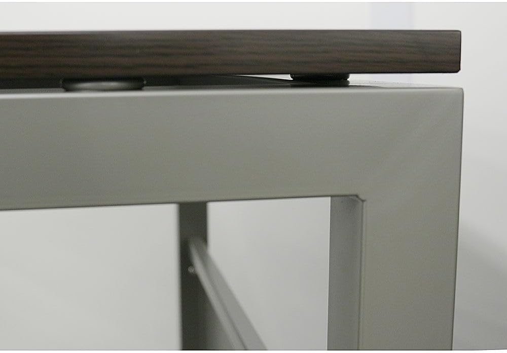 At Work Writing Desk 60"W x 24"D Warm Ash Laminate/Brushed Nickel Painted Steel Frame