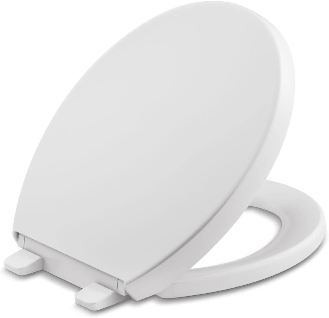 White Round Quiet-Close Toilet Seat with Grip-Tight Bumpers