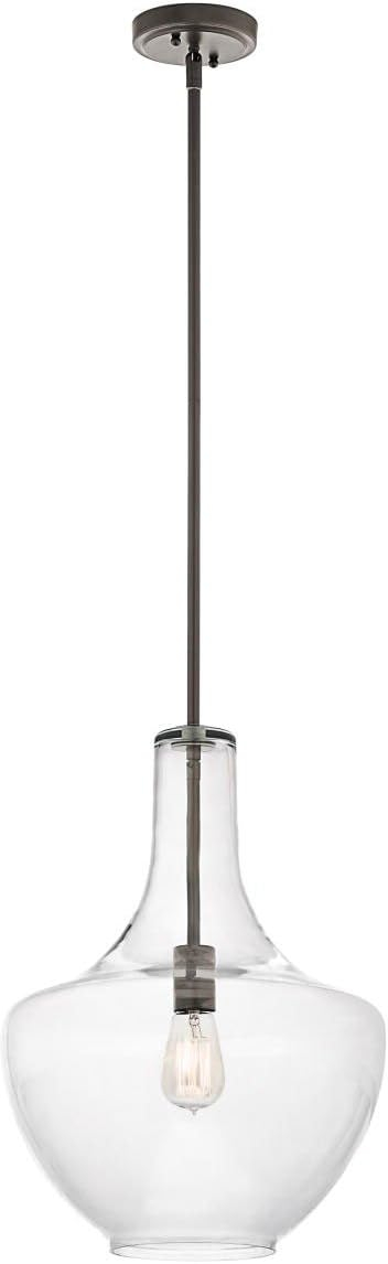 Kichler Everly 19.75" Transitional 1 Light Olde Bronze Pendant Light with Clear Glass