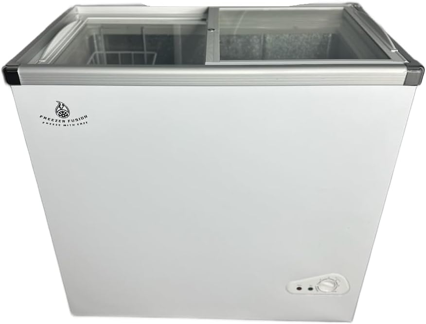 White Glass Top Freestanding Chest Freezer (24x19x30)