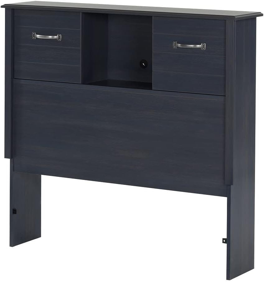 South Shore Ulysses Blueberry Bookcase Headboard with Sliding Doors, Multiple Sizes