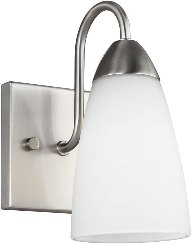 Generation Lighting 4120201-962 Seville One Light Wall/Bath Sconce, Brushed Nickel Finish