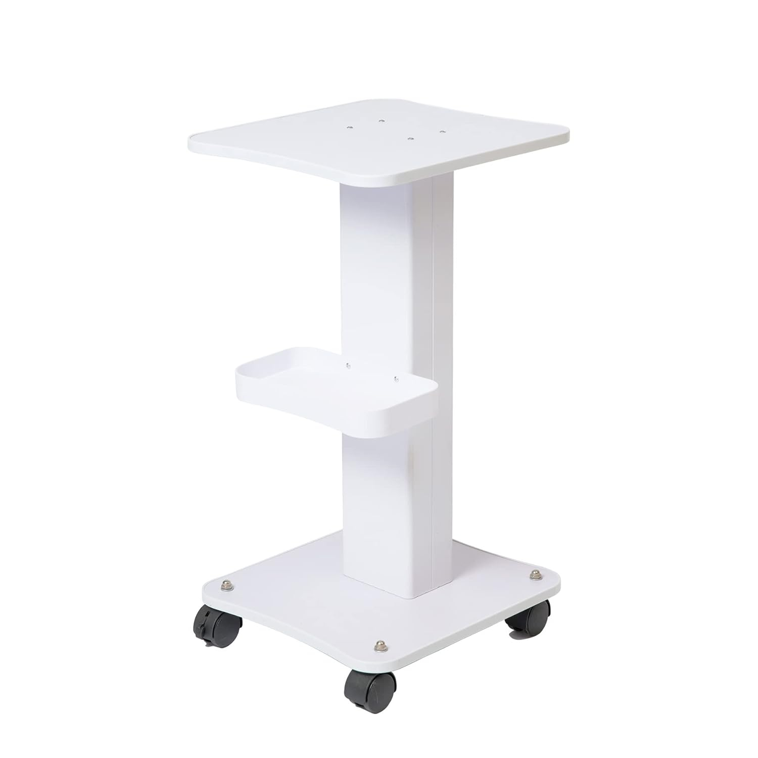 White Aluminum Alloy Salon Spa Trolley with Swivel Wheels