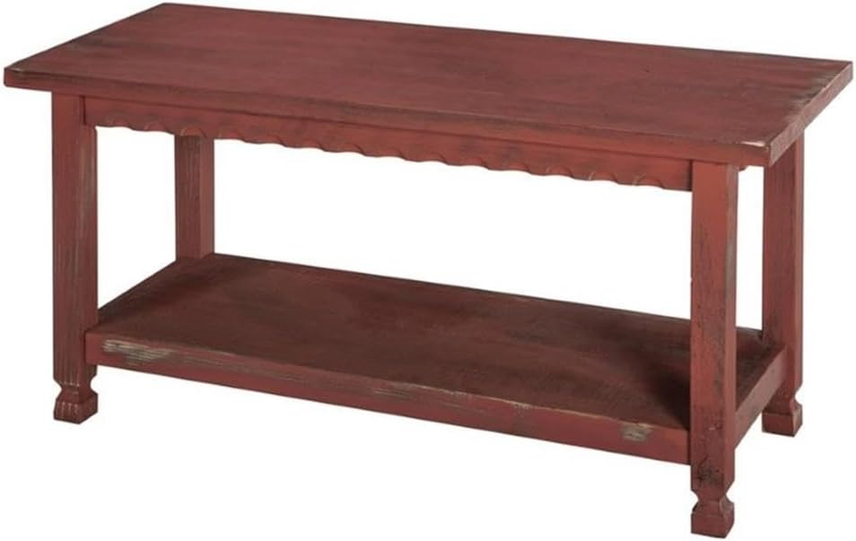 Country Cottage Bench, Red Antique