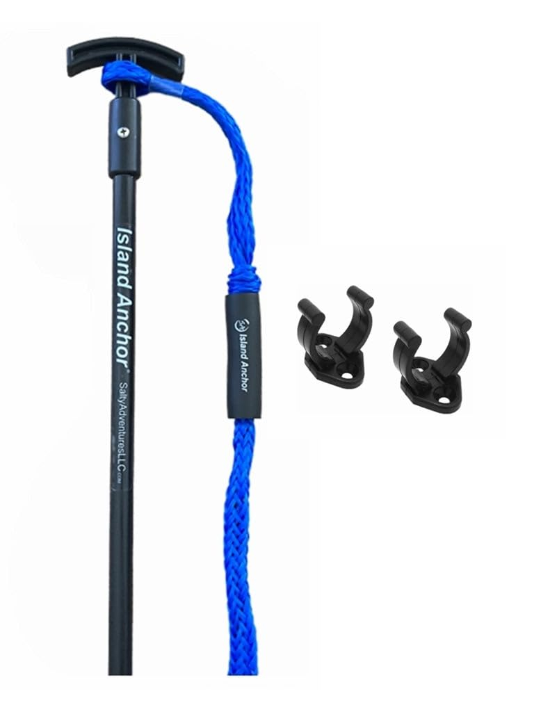 Black 8' Fiberglass Shallow Water Anchor Pole with Stainless Steel Tip