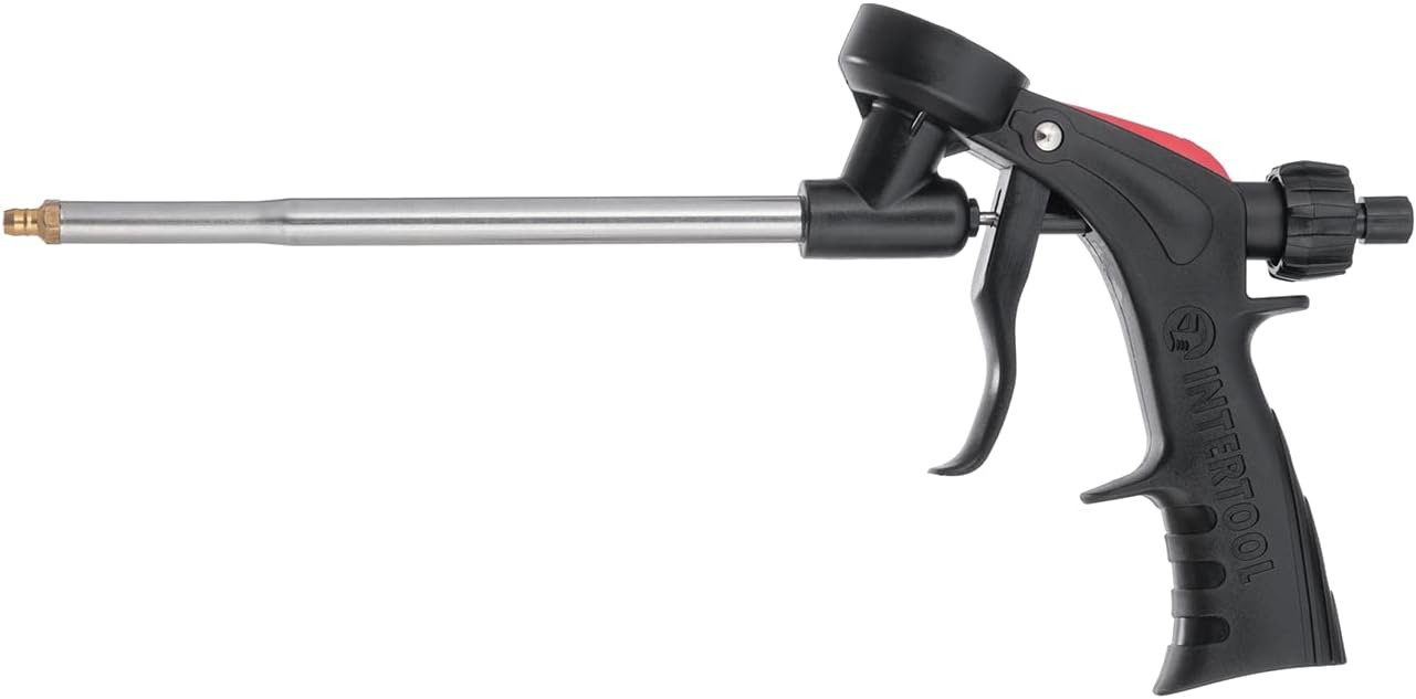 INTERTOOL Spray Foam Gun, Professional Expanding Insulation, Sealant Applicator, Lightweight Plastic Body, Advanced Flow Control Knob for Accurate Control PT08-0608