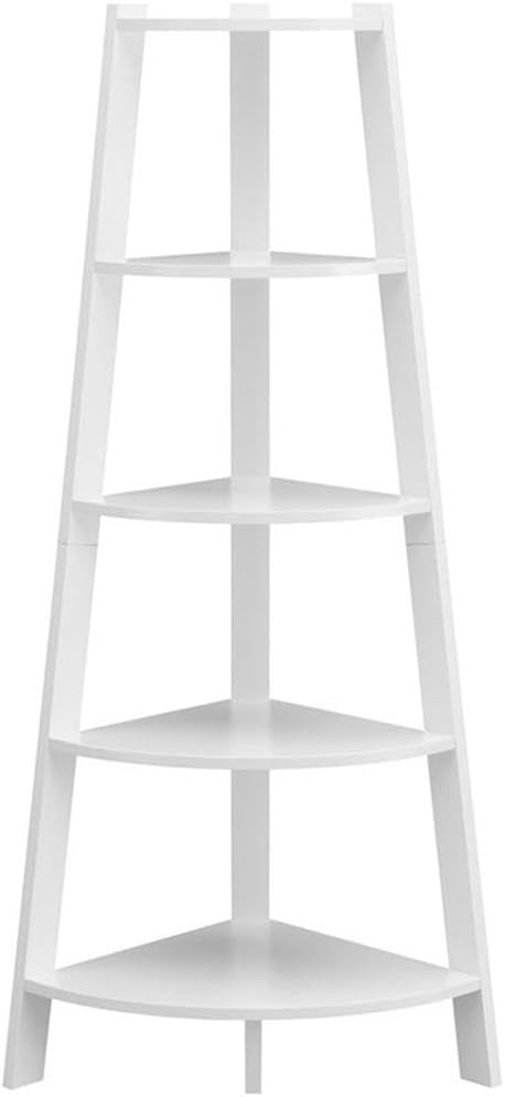 Convenience Concepts Newport 5 Tier Wide Corner Bookcase, White