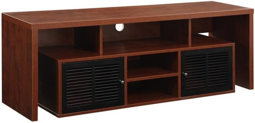 Convenience Concepts Lexington 65 inch TV Stand with Storage Cabinets and Shelves, Cherry