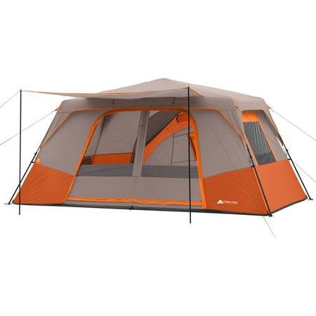 Ozark Trail 11-Person Instant Cabin Tent with Private Room – 3-Room Family Camping Tent with Awning