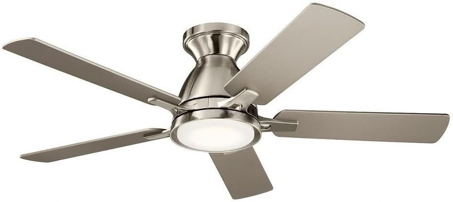 Brushed Stainless Steel 44" Ceiling Fan with LED Light and Remote