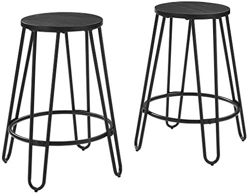 Crosley Furniture Ava Hairpin 24" Counter Stool, Set of 2, Black