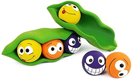 Multipet Three Peas in a Pod Latex 4-1 Dog Toy with Squeaker Balls inside Squeaker Pod, 7.5"