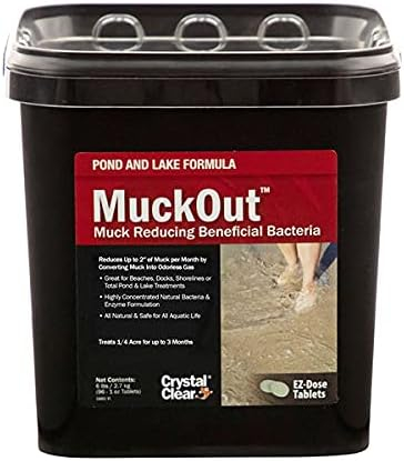 CrystalClear MuckOut, Pond & Lake Formula, Natural Pond Muck Remover, Clears Away Muck & Sludge, Easy to Use Bacteria & Enzyme Tablets, Safe for The Environment, 96 Tablets, 6 lbs
