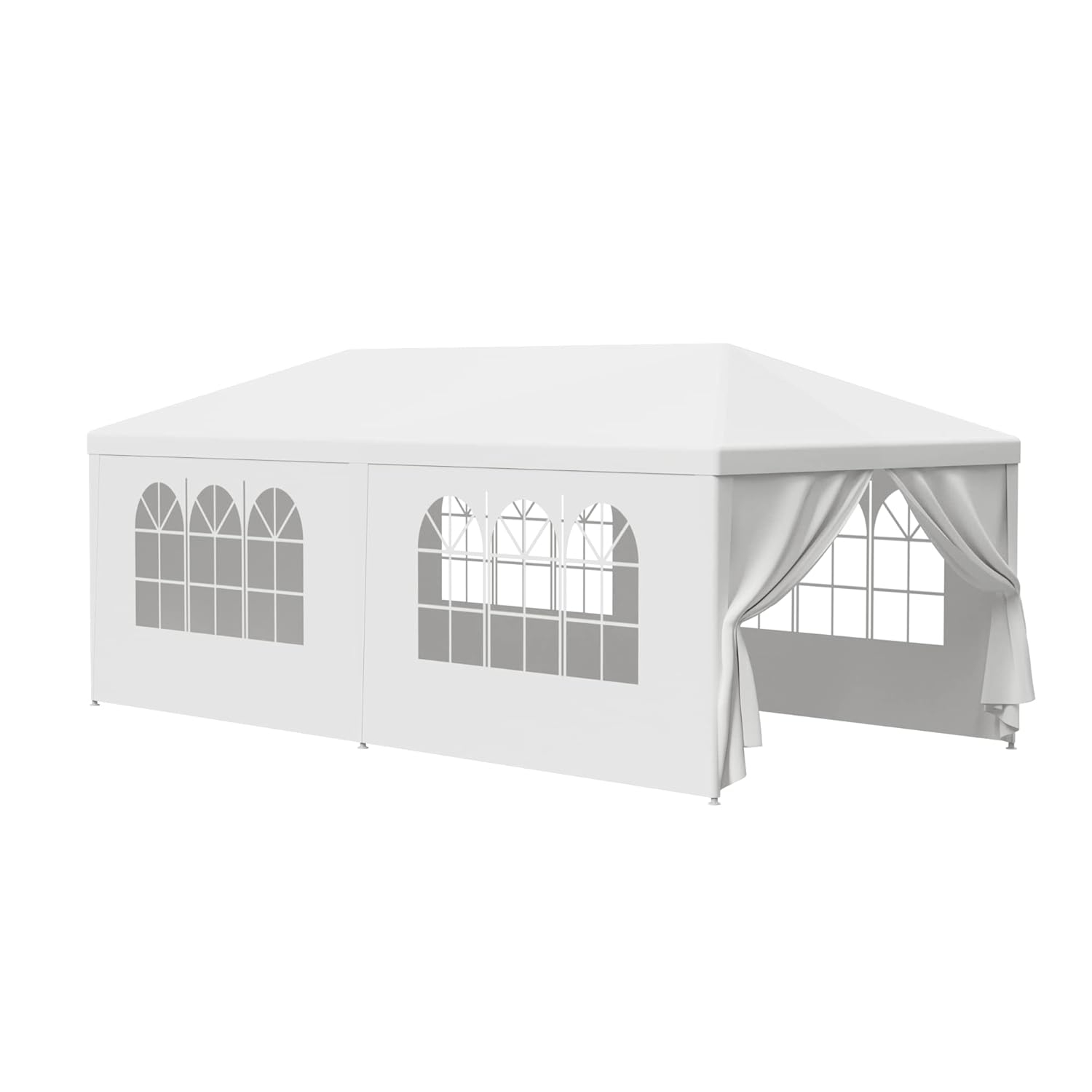 LEMY Gazebo Tent, Outdoor Canopy Shelter with Removable Sidewalls and Windows, Waterproof Heavy Duty Canopy for Patio, Garden, Party Wedding, 10' x 20', White