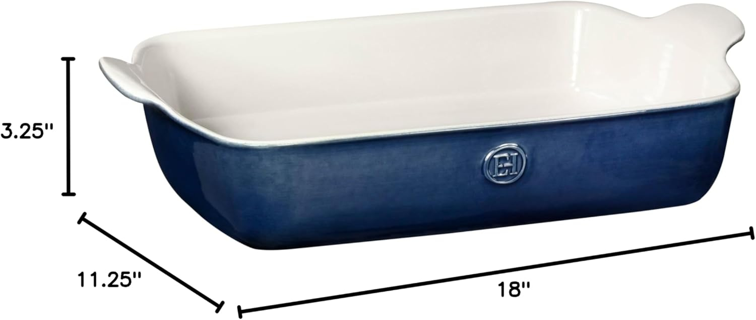 Emile Henry HR Modern Classics Extra Large Rectangular Baker, 17.75" x 11", Twilight