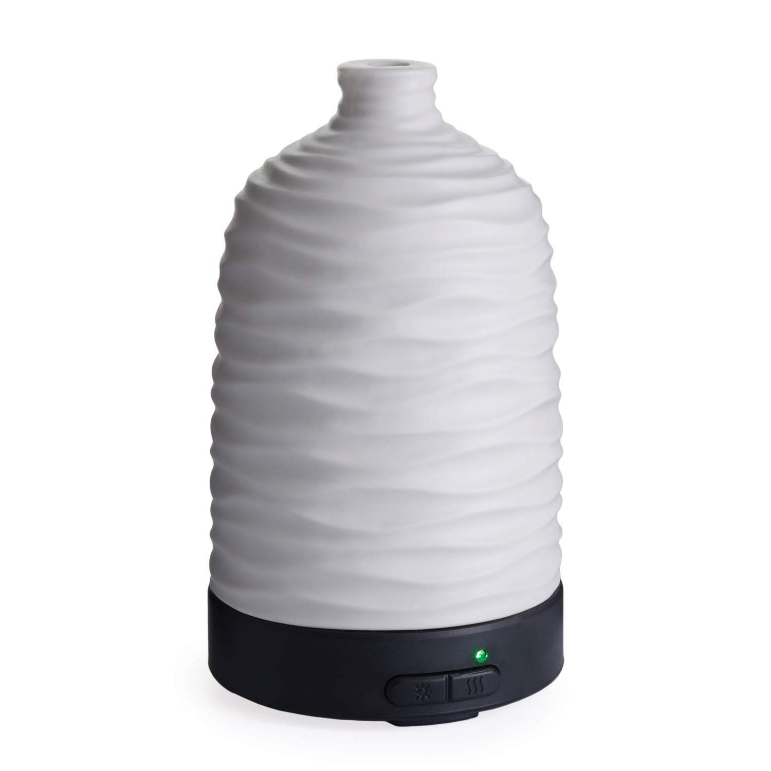 Harmony White Ceramic Ultrasonic Essential Oil Diffuser with LED Lights