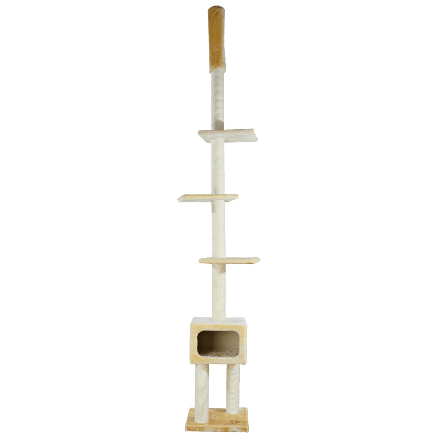 TRIXIE Santander Plush & Sisal Adjustable 96"-108" Cat Tower with Scratching Posts, Condo