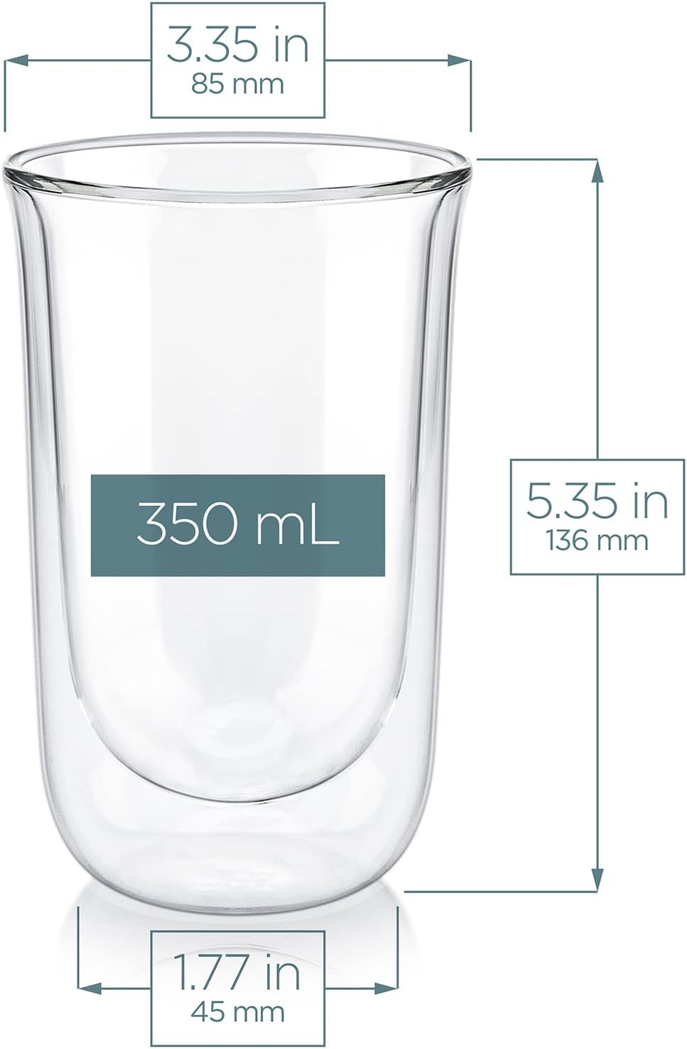 Double-Walled Clear Borosilicate Glass Insulated Tasting Cups, Set of Two