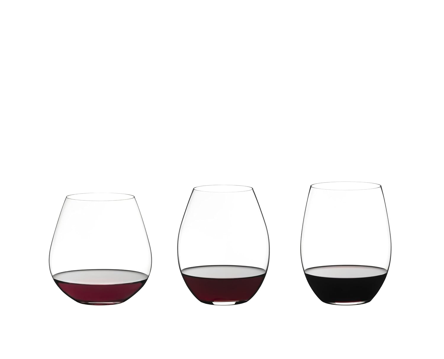 Clear Crystal Stemless Wine Glass Set for Pinot Noir, Syrah, and Cabernet/Merlot