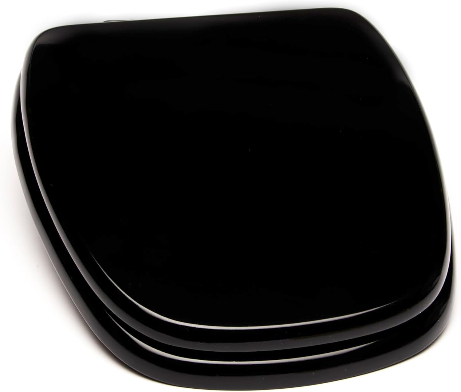 1Q1R9-90 Styled for Eljer New Emblem Square Front Design Toilet Seat with Vari-Adjust Lok-Down Heavy Duty Hinge, Round, Black