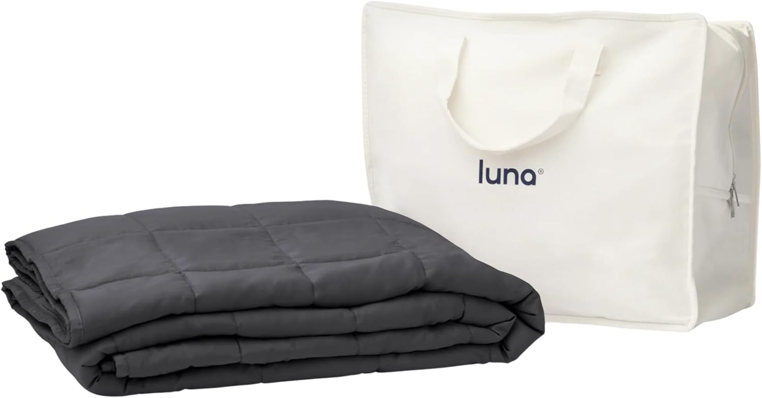 Luna Luxe Cotton Weighted Blankets for Kids & Adults - 100% Oeko-Tex Cotton Weighted Blanket - Soft, Comfortable, & Breathable Travel Blanket - All-Season, Winter Premium Gift Ideas