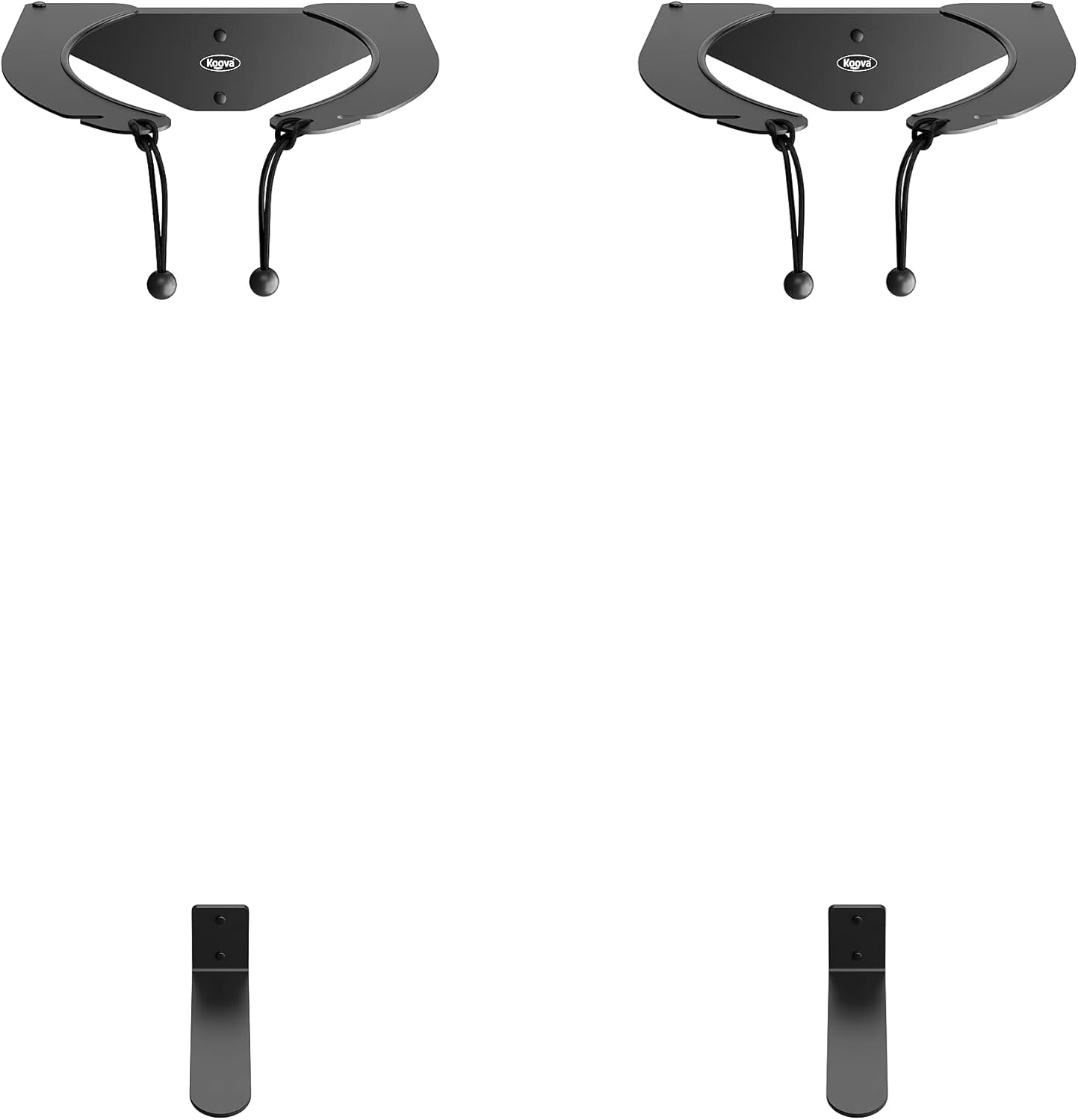 Koova Golf Bag Storage Rack for Two Bags - Wall Mount Garage Organizer for Clubs - Fits Any Size Cart or Stand Bag - Easy to Install - Includes 2 Full Size Golf Bag Racks