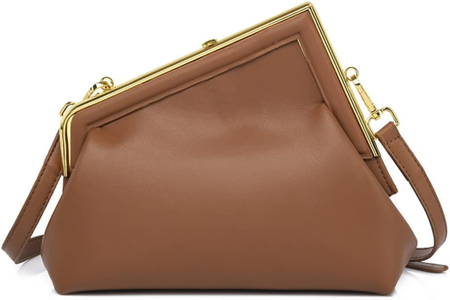 Women Shoulder Bags Crossbody Bag PU Leather Hobo Handbags Clutch Purse with Metal Clasp Closure