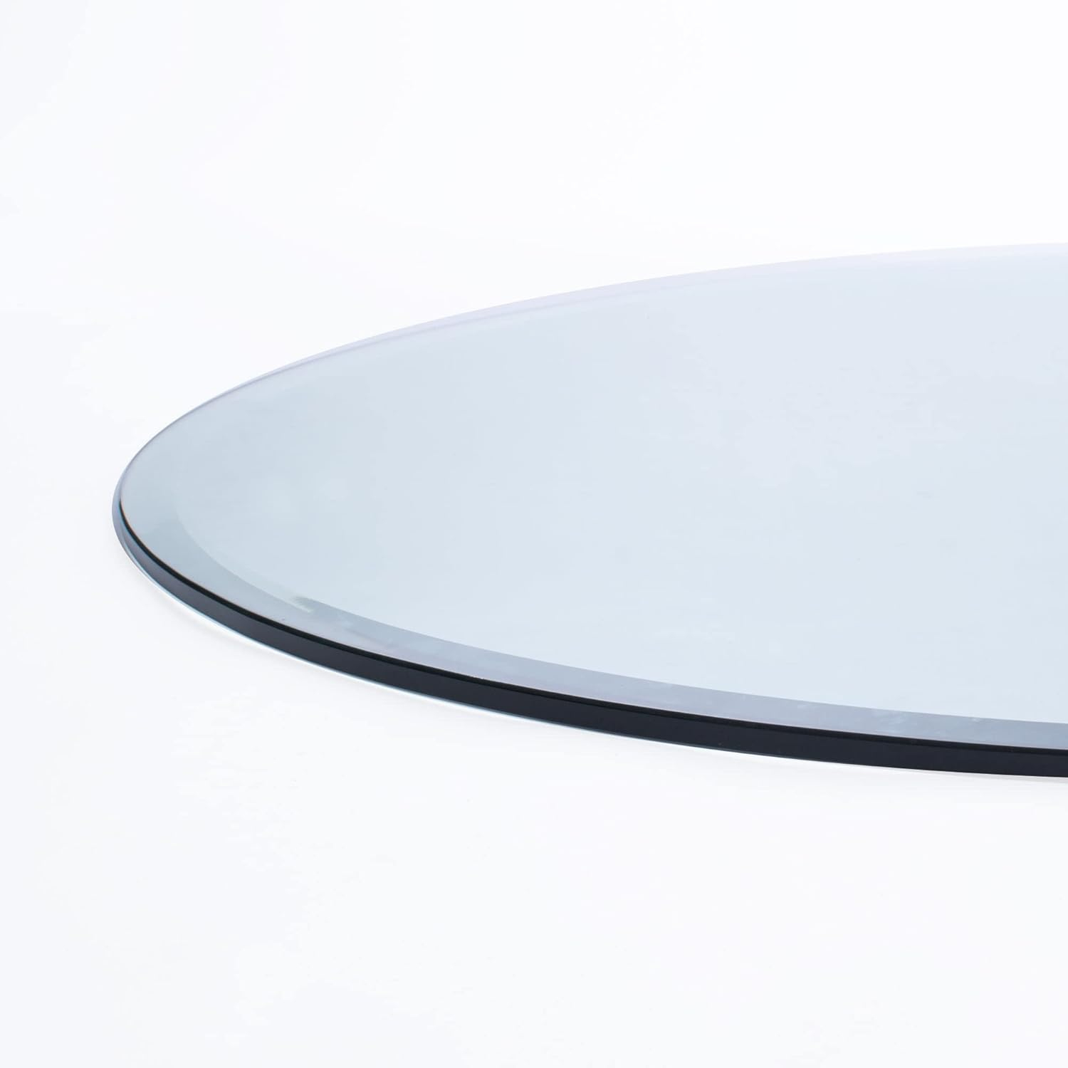 Spancraft 24" Inch Round 1/2" Thick Clear Glass Table Top with Beveled Edge and Tempered Glass, Replacement Glass Table Top, Great for Dining Tables, end Tables, and Outdoor Patio Table Tops or Table