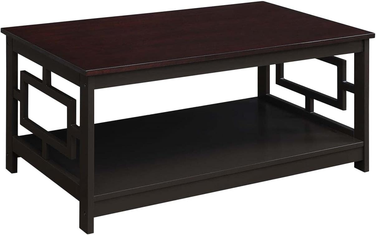 Convenience Concepts Town Square Coffee Table with Shelf, Espresso