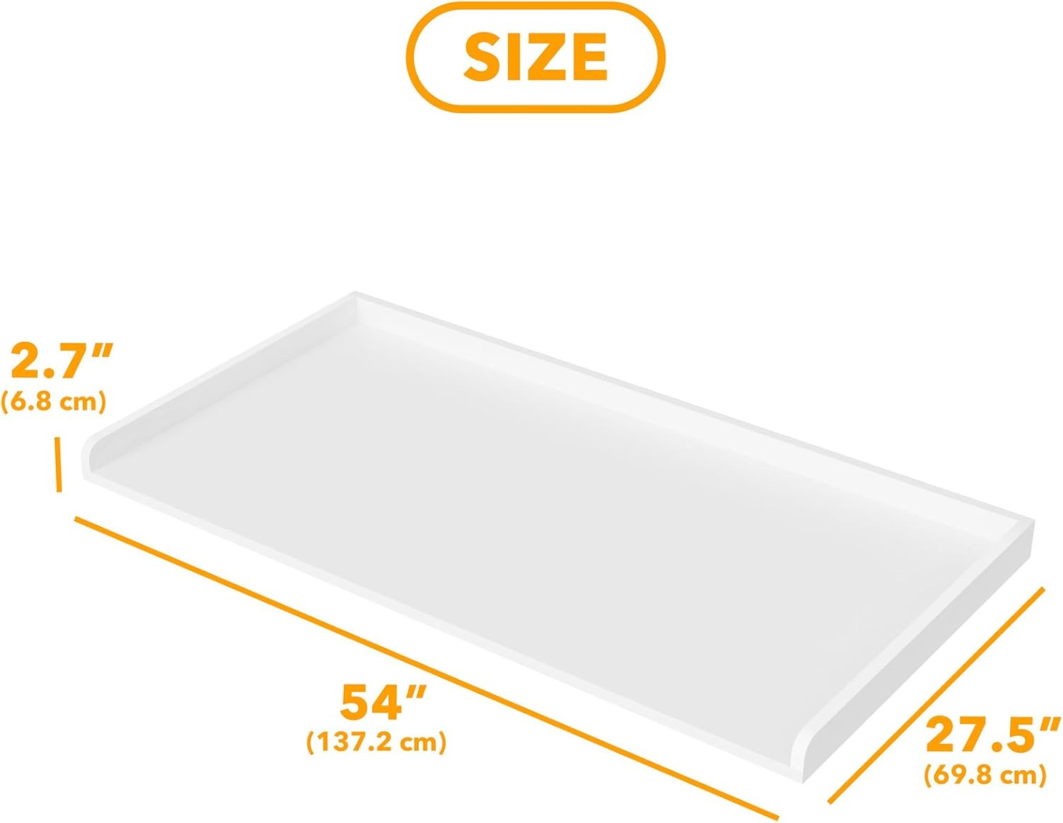 SpaceAid Washer Dryer Countertop, Laundry Wood Shelf Topper with Edge, 54" Width x 27.5" Depth Cover Guard Organizer for Washer and Dryer Laundry Hamper Counter Storage Organization (White)