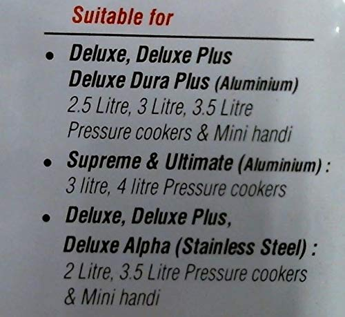 Prestige Sealing Ring Gasket for Deluxe+ Aluminum/Hard Anodised 3-Liter, Svachh Alpha Deluxe Plus Stainless Steel 2-Liter , 3.3-Liter, 3.5-Liter Pressure Cookers Handi, 7.5" Outer Diameter