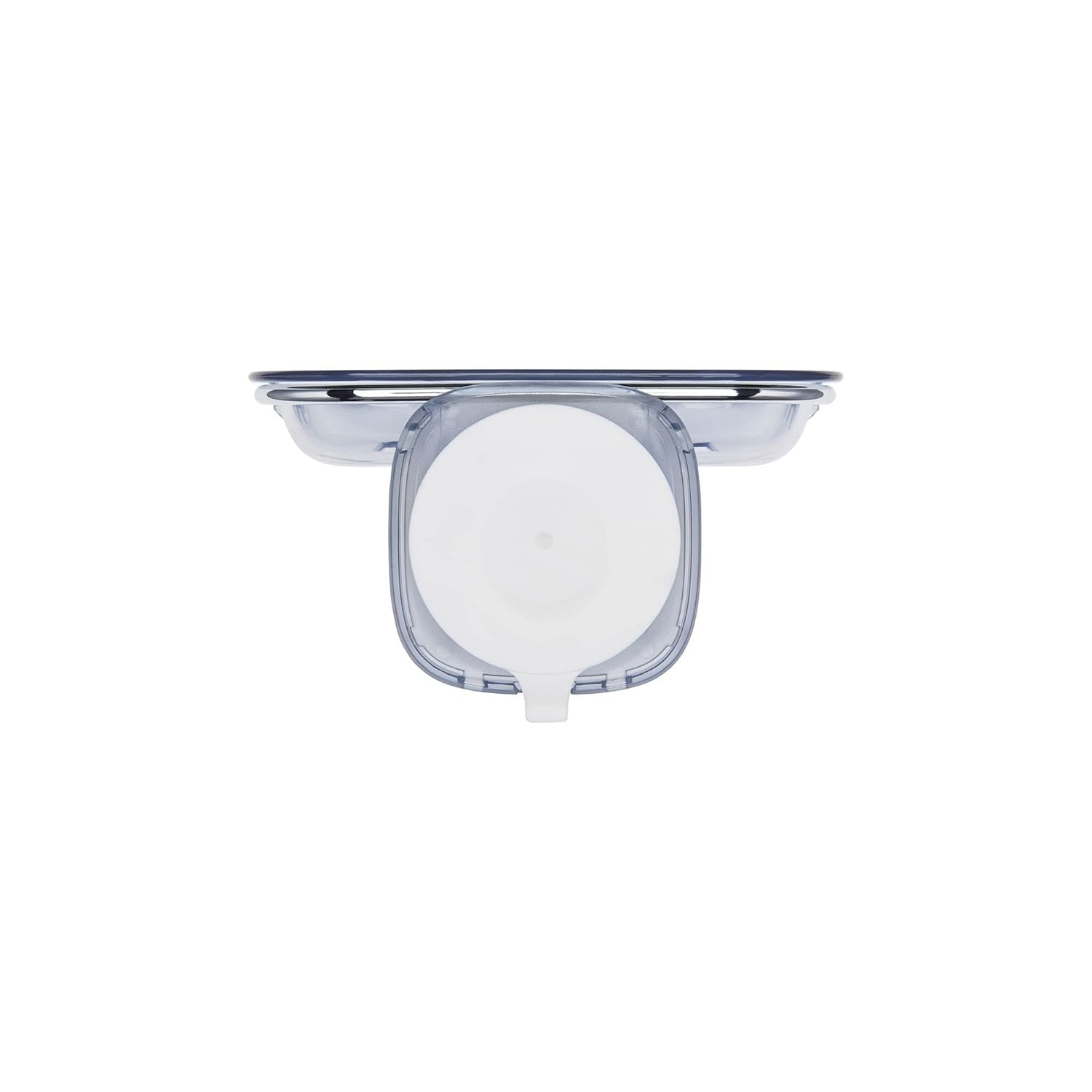 Clear Suction Cup Ceramic Soap Dish with Drainage Slots