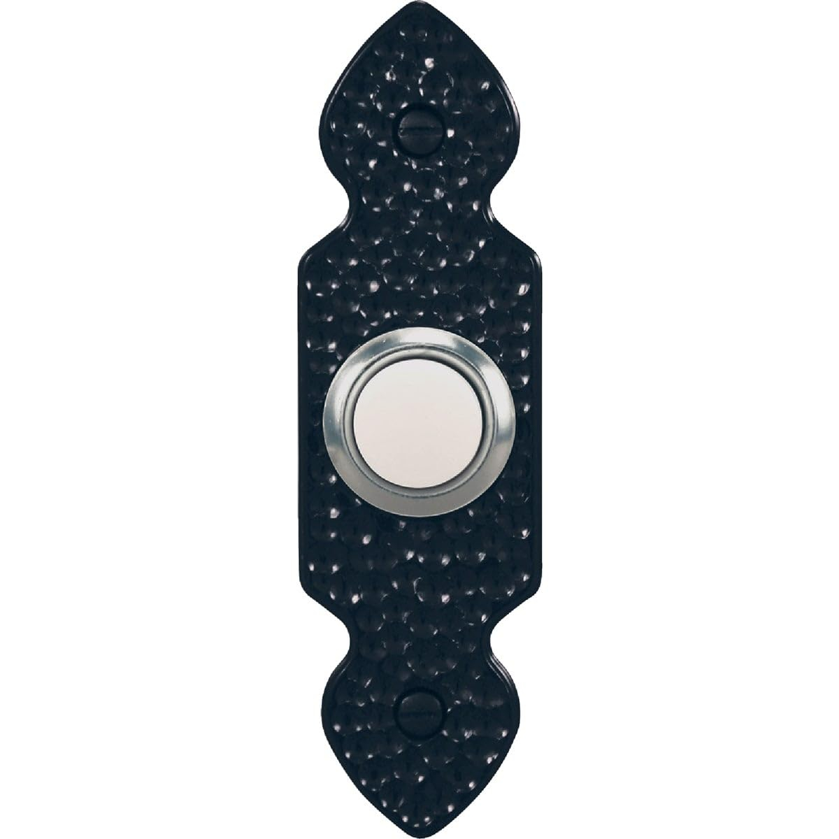 Heath Zenith Hammered Black Plastic Wired Pushbutton Doorbell