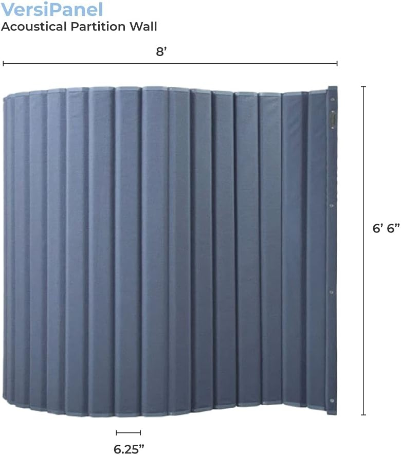Gray Acoustical Folding Partition Wall with Magnetic Connectors