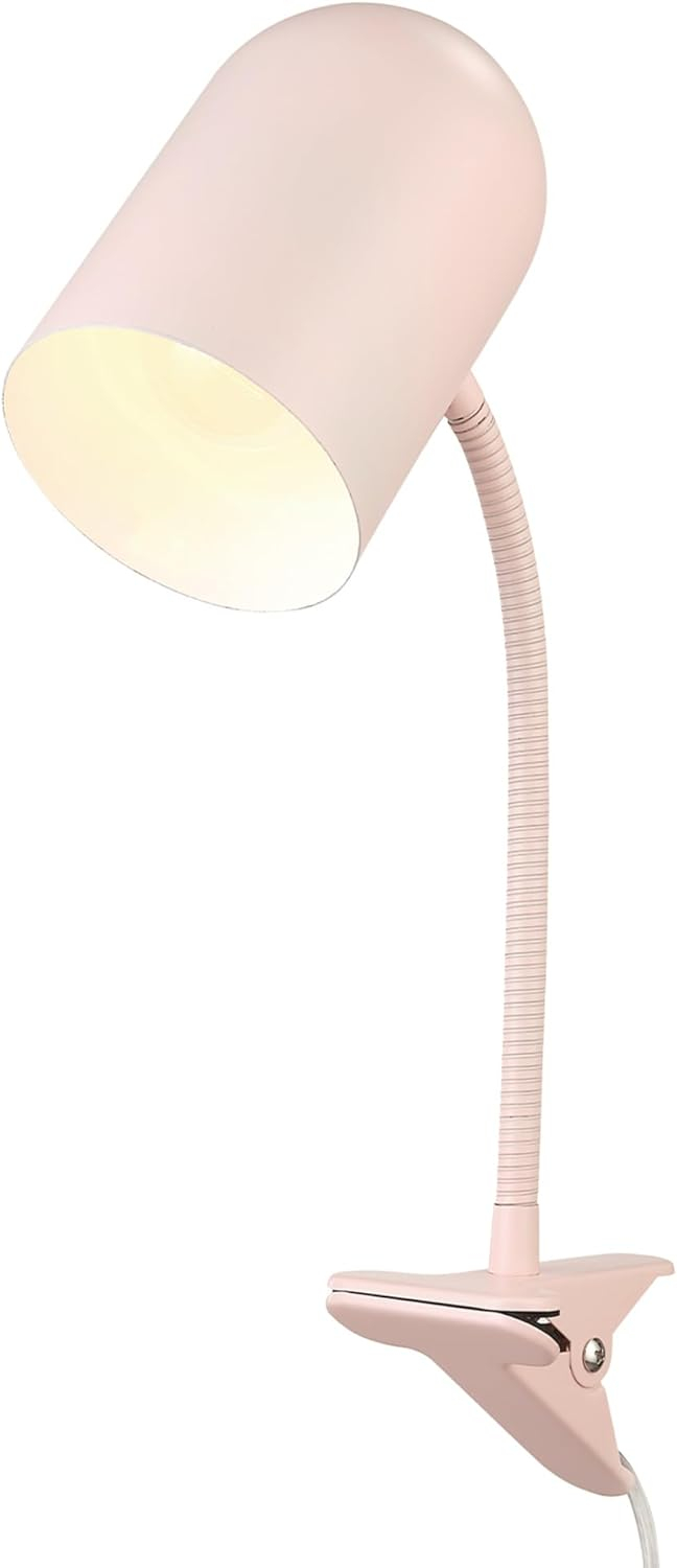Globe Electric Carter 15" Matte Black Clip-Arm Desk Lamp with Adjustable Gooseneck Arm, 52301