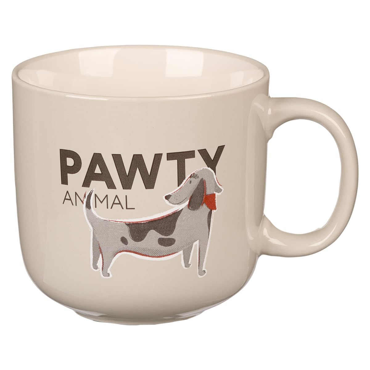 The Fur Side Dog Mom Gift Coffee Mug, Pawty Animal Fun Coffee Cup Gift for Dog Lovers, Hound/Beagle Owners, Microwave Dishwasher Safe, Gray Ceramic, 14oz