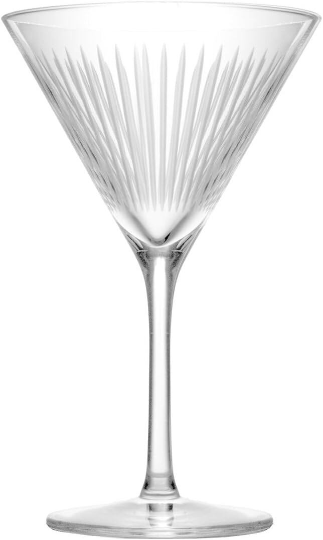 Elegant Crystal Clear Martini Glass Set with Long Stem, 8.5 oz