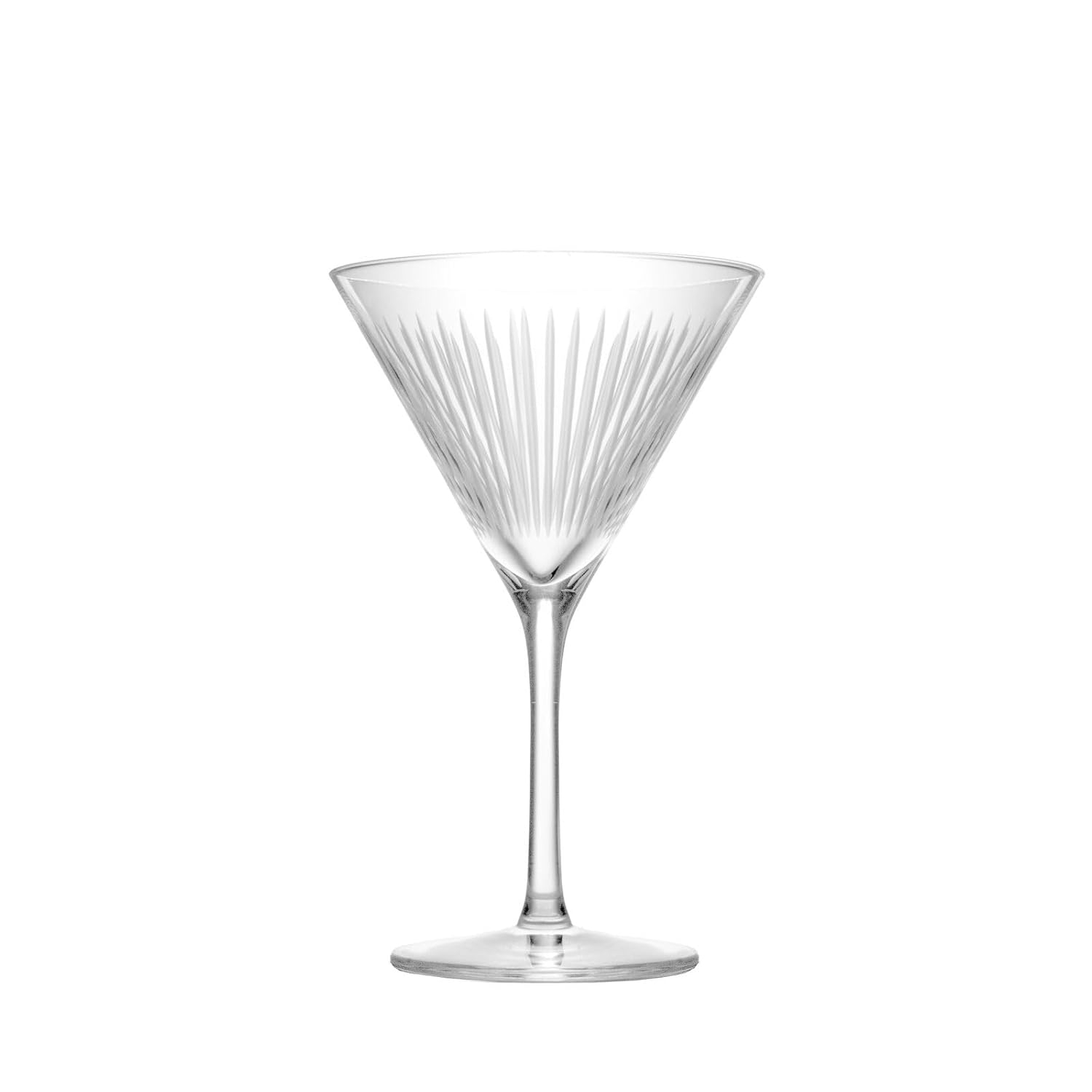 Elegant Crystal Clear Martini Glass Set with Long Stem, 8.5 oz