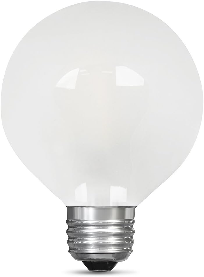 White Frosted Globe LED Light Bulb, 4.3" x 3.1"