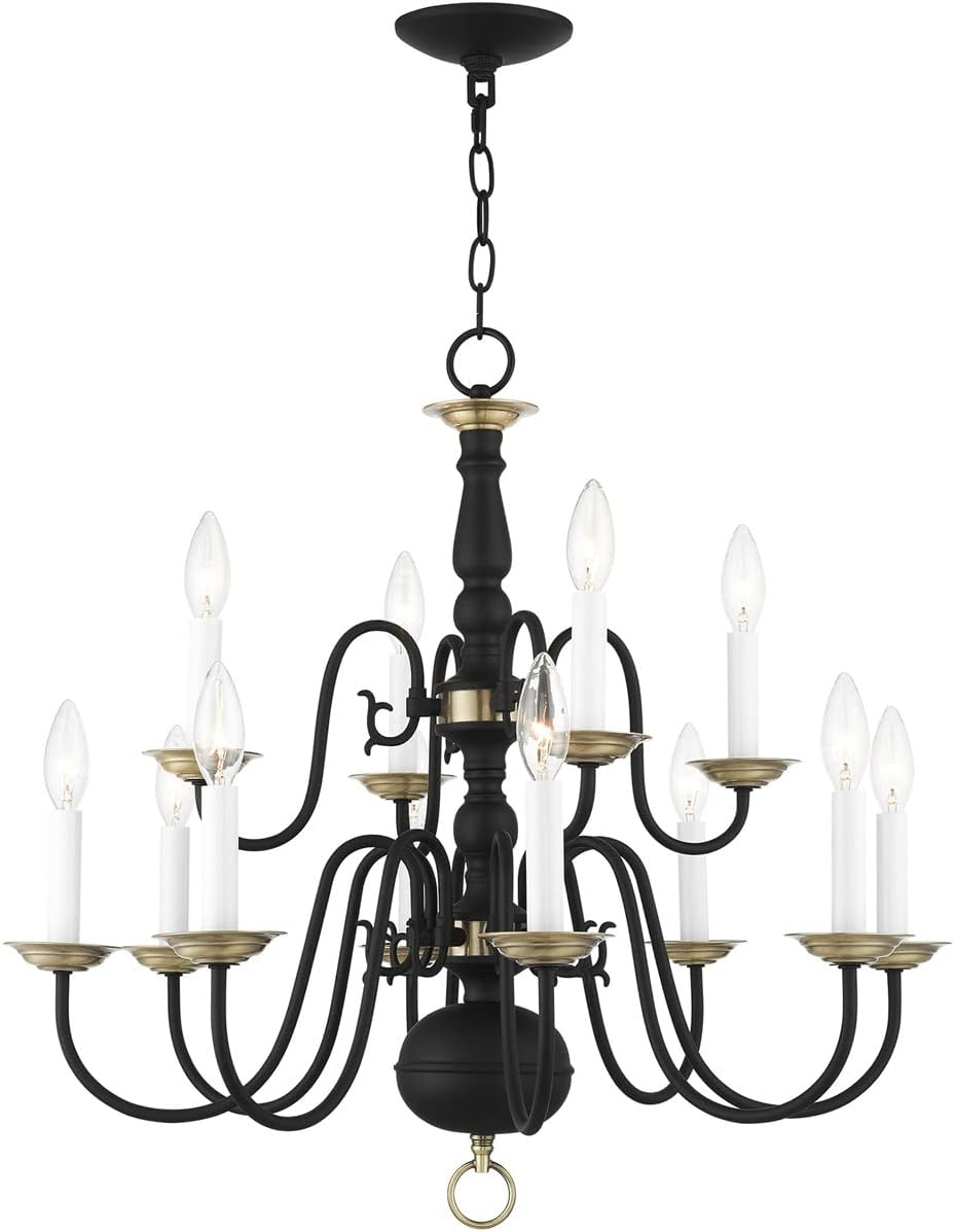 Livex Lighting Williamsburgh 12 - Light Chandelier in  Black
