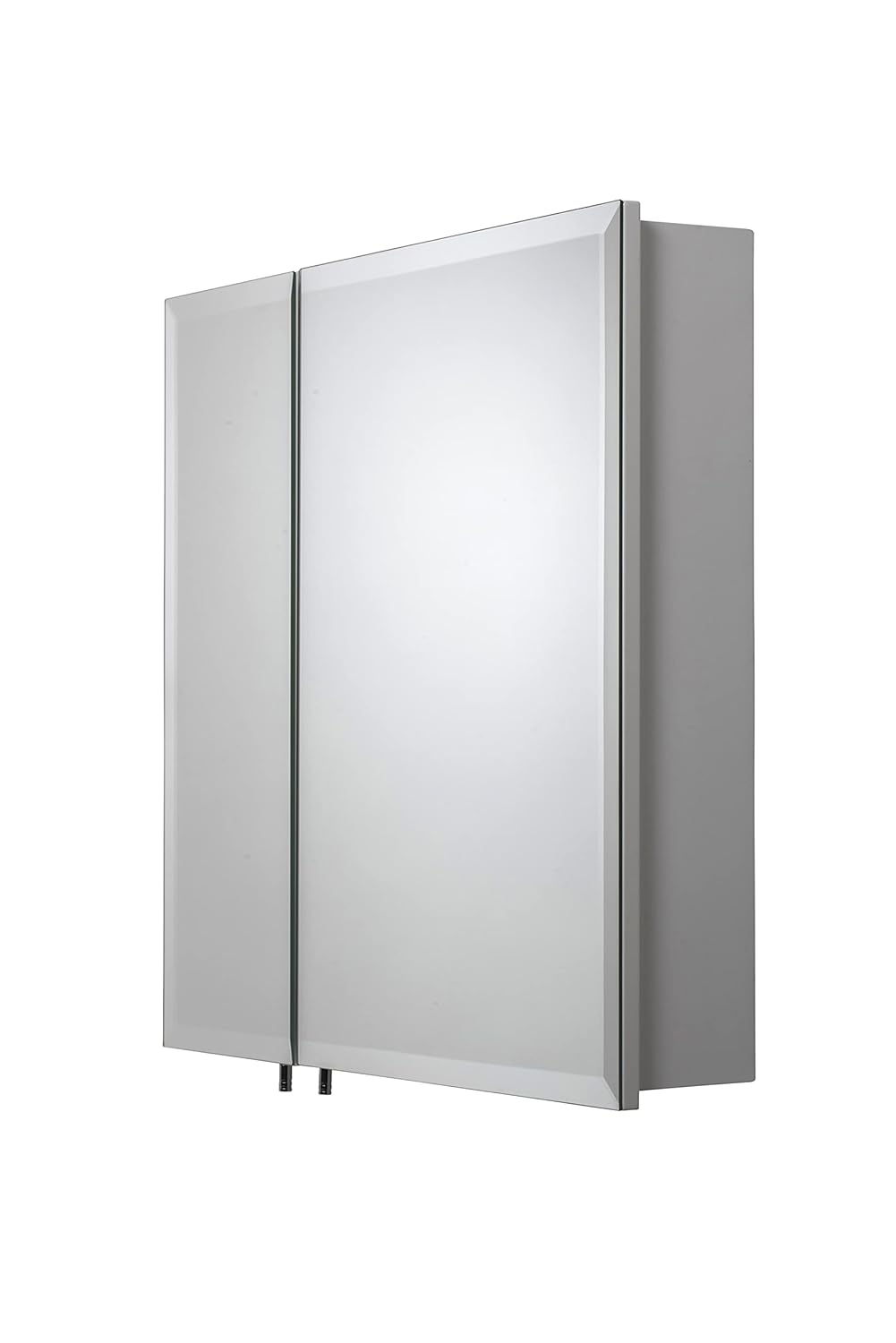 Croydex Wellington Double Door Aluminium Bathroom Medicine Cabinet in White (24x24in)